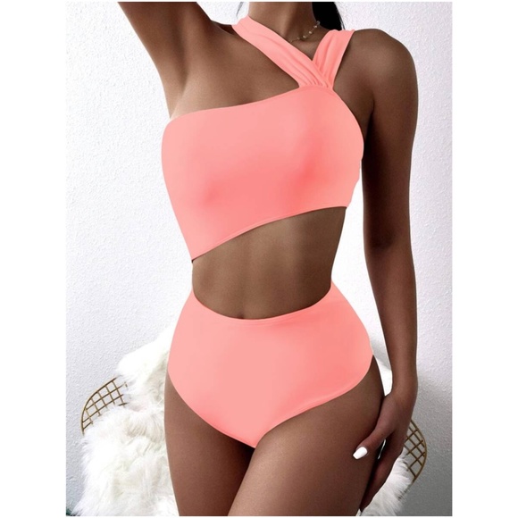 Cut out strappy monokini boho Lilac One Piece Swim - Picture 5 of 11